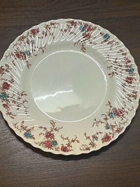 Minton Ancestral Bone China Floral Dinner Plate Beige Pink Blue Brown England